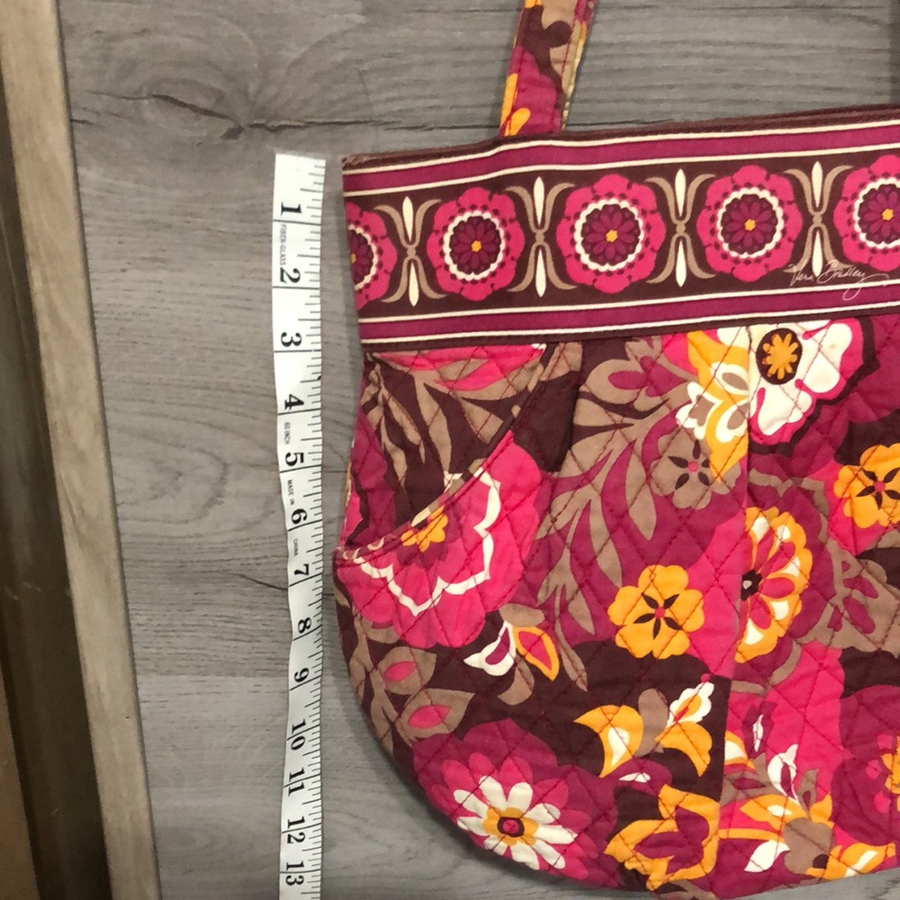Vera Bradley Purse Pink and Brown Floral - Picture 10 of 13